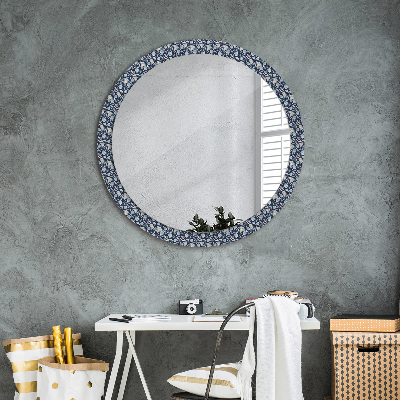 Runder Spiegel mit bedrucktem Rahmen Boho musterung