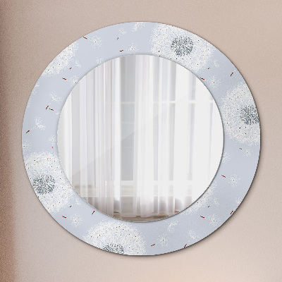 Runder Spiegel mit dekorativem Rahmen Blumen löwenzahn