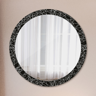 Runder Spiegel mit bedrucktem Rahmen Geometrisch muster