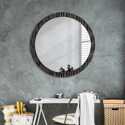 Runder Spiegel mit bedrucktem Rahmen Abstrakt metallisch