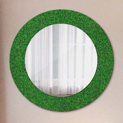 Runder spiegel rahmen mit aufdruck Grün gras