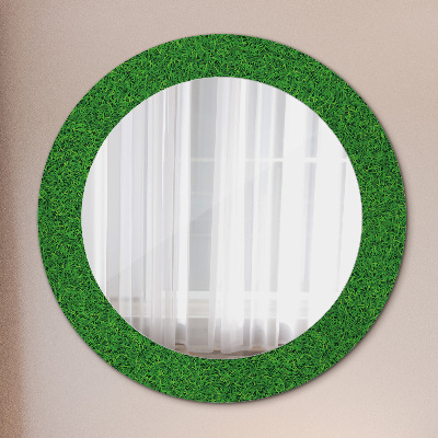 Runder spiegel rahmen mit aufdruck Grün gras