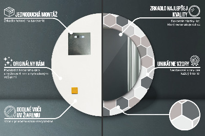 Runder Spiegel mit dekorativem Rahmen Sechseck muster