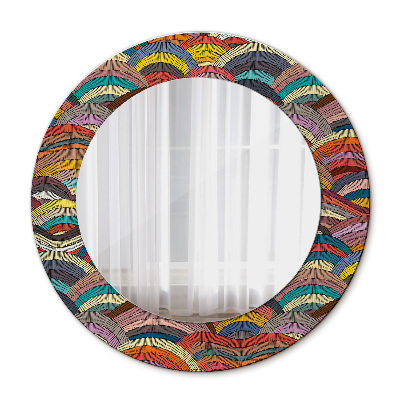 Runder Spiegel mit bedrucktem Rahmen Böhmisch ornament