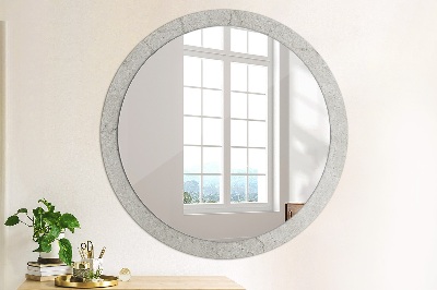Runder Spiegel mit bedrucktem Rahmen Grau zement