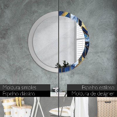 Runder spiegel rahmen mit aufdruck Modern marmor