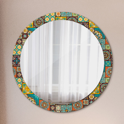 Runder Spiegel mit bedrucktem Rahmen Arabisch muster