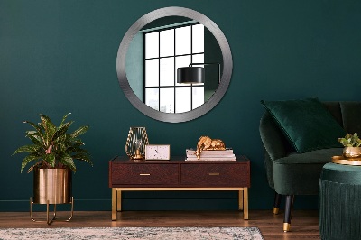 Runder Spiegel mit bedrucktem Rahmen Glänzend stahl