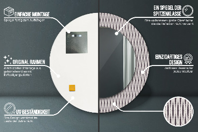 Runder Spiegel mit bedrucktem Rahmen Geometrisch punkte muster