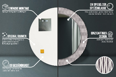 Runder Spiegel mit bedrucktem Rahmen Geometrisch punkte muster