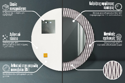 Runder Spiegel mit bedrucktem Rahmen Geometrisch punkte muster