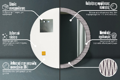 Runder Spiegel mit bedrucktem Rahmen Geometrisch punkte muster