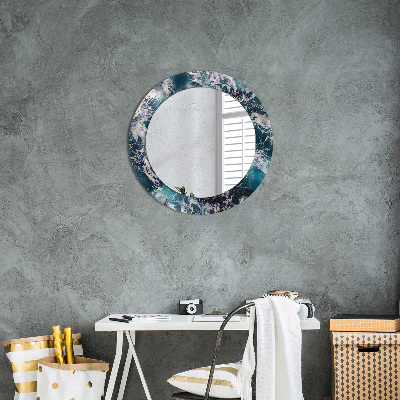 Runder Spiegel mit dekorativem Rahmen Stürmisch meer