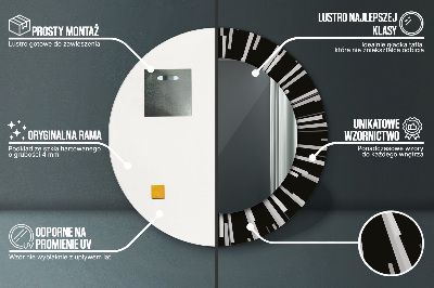 Runder Spiegel mit bedrucktem Rahmen Radial komposition