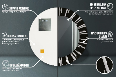 Runder Spiegel mit bedrucktem Rahmen Radial komposition