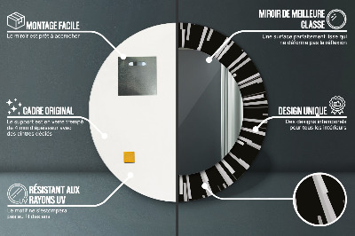 Runder Spiegel mit bedrucktem Rahmen Radial komposition