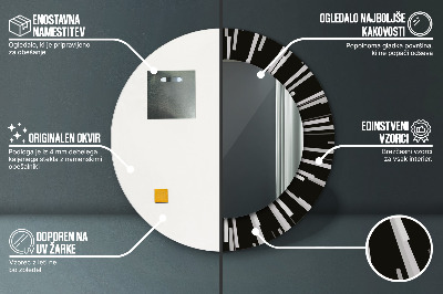 Runder Spiegel mit bedrucktem Rahmen Radial komposition