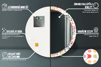 Runder Spiegel mit bedrucktem Rahmen Multicolor nahtlos