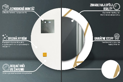 Runder Spiegel mit bedrucktem Rahmen Linear komposition