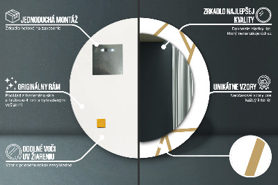 Runder Spiegel mit bedrucktem Rahmen Linear komposition