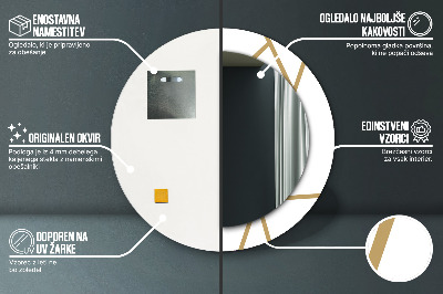 Runder Spiegel mit bedrucktem Rahmen Linear komposition