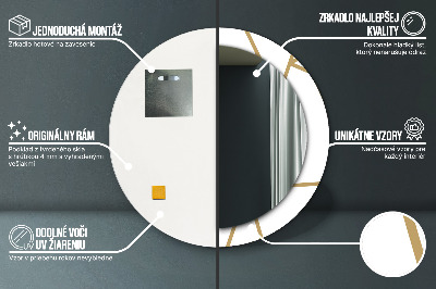 Runder Spiegel mit bedrucktem Rahmen Linear komposition