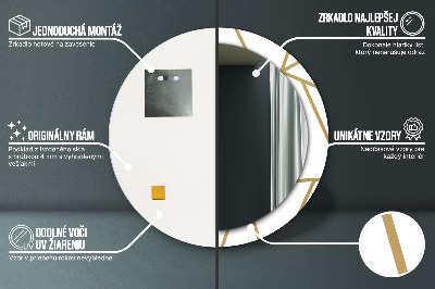 Runder Spiegel mit bedrucktem Rahmen Linear komposition