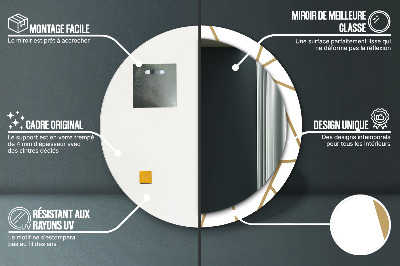 Runder Spiegel mit bedrucktem Rahmen Linear komposition