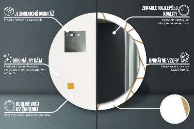 Runder Spiegel mit bedrucktem Rahmen Linear komposition