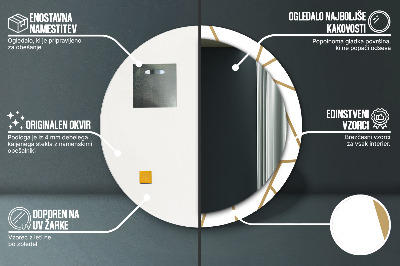 Runder Spiegel mit bedrucktem Rahmen Linear komposition