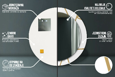 Runder Spiegel mit bedrucktem Rahmen Linear komposition