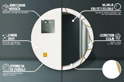 Runder Spiegel mit bedrucktem Rahmen Linear komposition