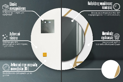 Runder Spiegel mit bedrucktem Rahmen Linear komposition