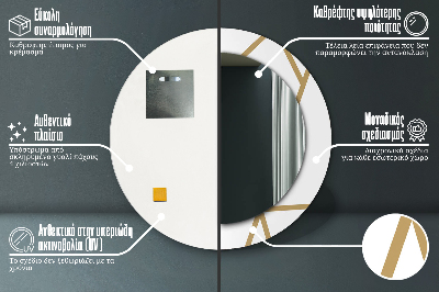 Runder Spiegel mit bedrucktem Rahmen Linear komposition