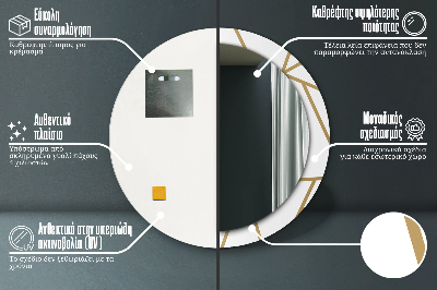 Runder Spiegel mit bedrucktem Rahmen Linear komposition