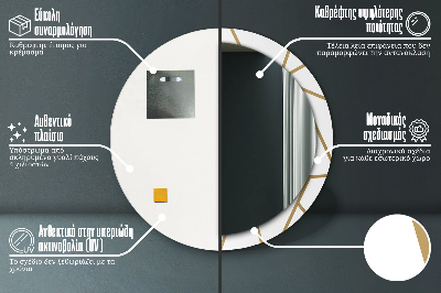 Runder Spiegel mit bedrucktem Rahmen Linear komposition