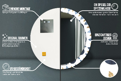 Runder Spiegel mit bedrucktem Rahmen Mond mandala