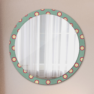 Runder spiegel rahmen mit aufdruck Kreise punkte