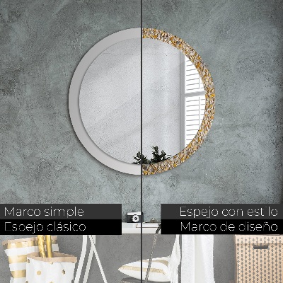 Runder spiegel rahmen mit aufdruck Terrazzo muster