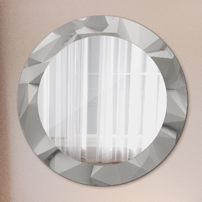 Runder spiegel rahmen mit aufdruck Abstrakt weiß kristall