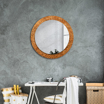 Runder Spiegel mit dekorativem Rahmen Eiche holz