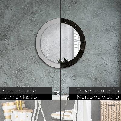 Runder Spiegel mit dekorativem Rahmen Marmor stein
