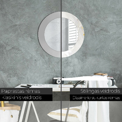 Runder Spiegel mit bedrucktem Rahmen Glänzend marmor