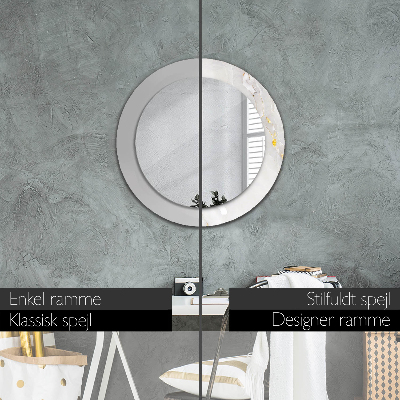 Runder Spiegel mit bedrucktem Rahmen Glänzend marmor