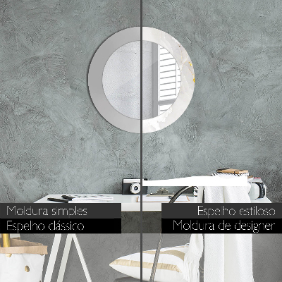 Runder Spiegel mit bedrucktem Rahmen Glänzend marmor