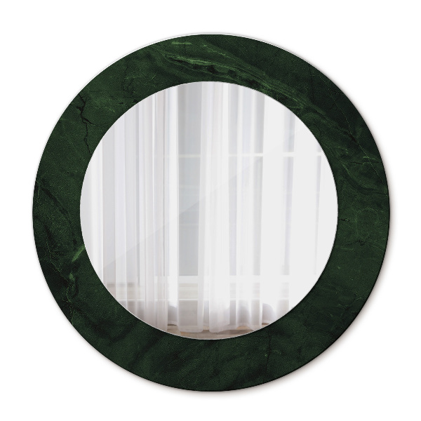 Runder Spiegel mit bedrucktem Rahmen Grün marmor