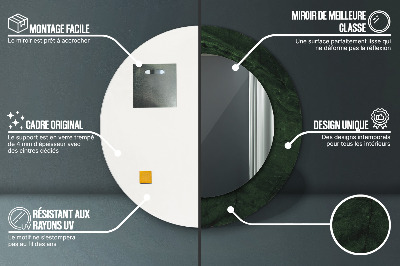 Runder Spiegel mit bedrucktem Rahmen Grün marmor