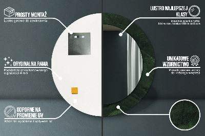 Runder Spiegel mit bedrucktem Rahmen Grün marmor