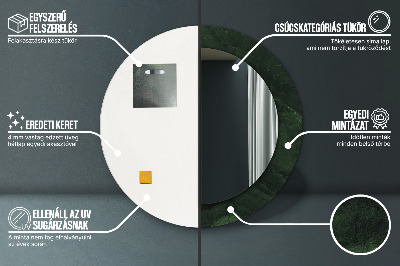 Runder Spiegel mit bedrucktem Rahmen Grün marmor