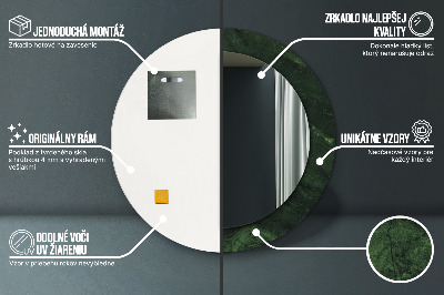 Runder Spiegel mit bedrucktem Rahmen Grün marmor